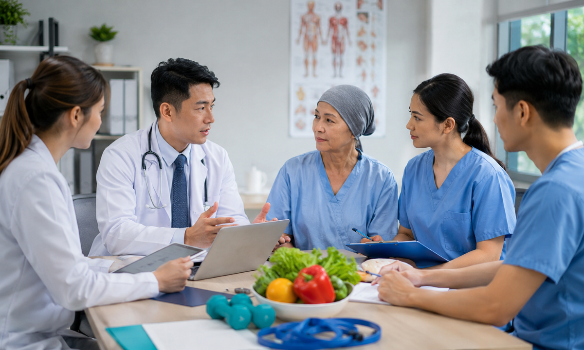 Nutrition, treatment, and exercise for cachexia.