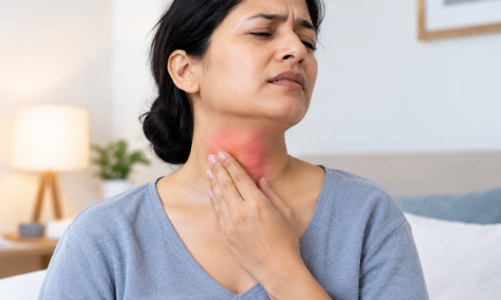 Neck tenderness and swelling after RAI therapy