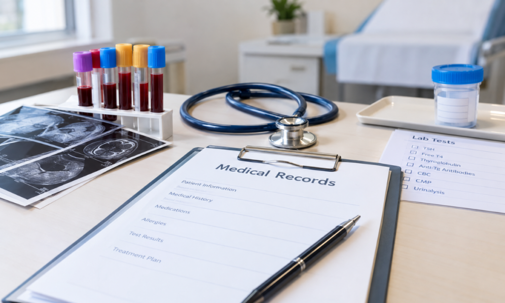 Tests and medical records before RAI therapy