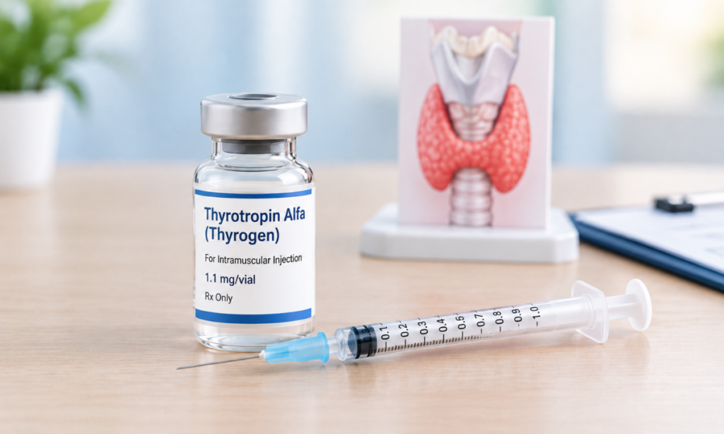 Thyrotropin alfa injection for thyroid treatment
